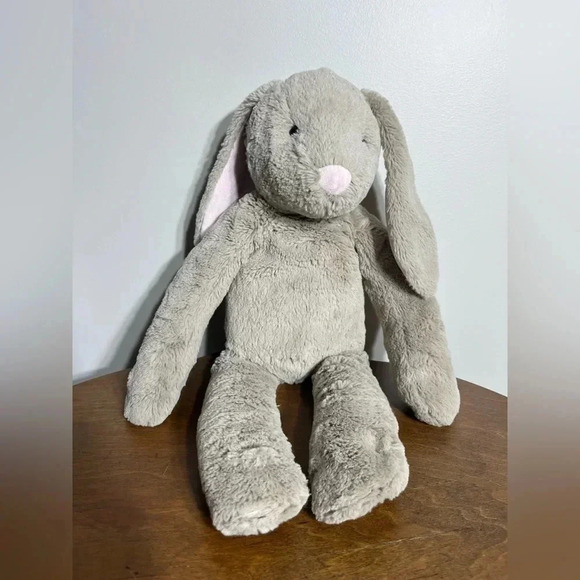 Pottery Barn Kids PBK Plush Tan and Pink Bunny Rabbit and Blanket Set - Picture 9 of 16